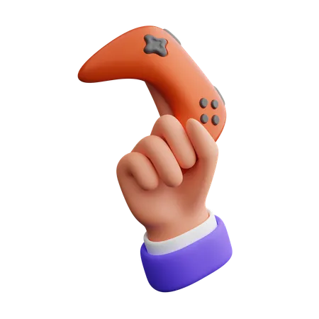 Hand holding game controller  3D Icon