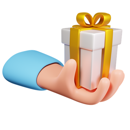 Hand Holding Gift 3D Icon