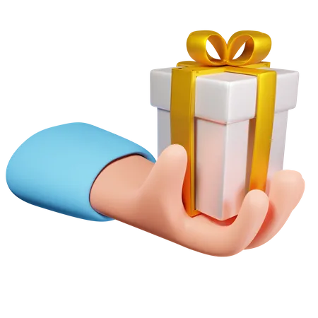 Hand Holding A Gift Download This Item Now 3D Icon
