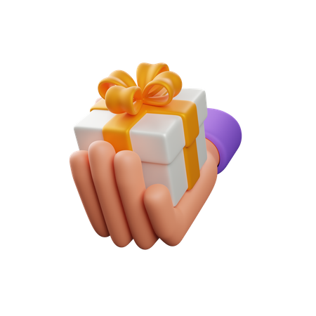 Hand Holding Gift Box  3D Icon