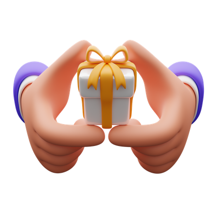 Hand Holding Gift Box  3D Icon