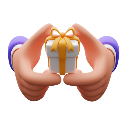 Hand Holding Gift Box  3D Icon