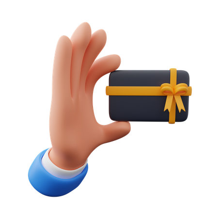 Hand Holding Gift Card  3D Icon