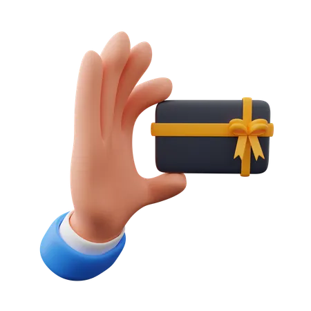 Hand Holding Gift Card  3D Icon