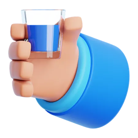 Hand Holding Glass  3D Icon