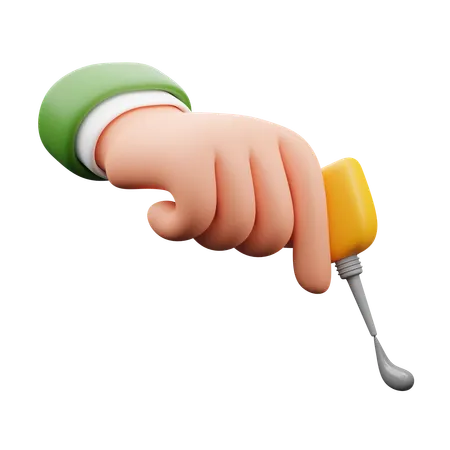 Hand holding glue  3D Icon