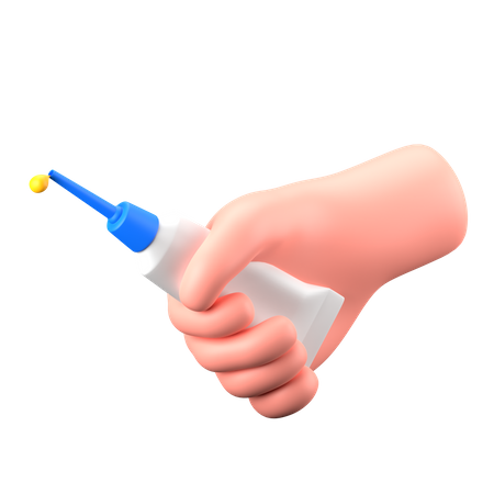 Hand Holding Glue  3D Icon