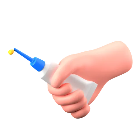 Hand Holding Glue  3D Icon