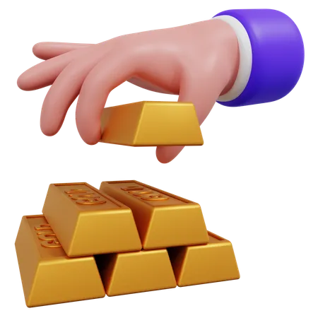 Hand Holding Gold  3D Icon