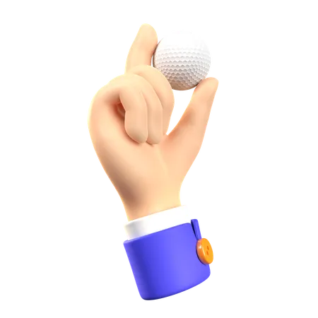 Hand Holding Golf Ball  3D Icon
