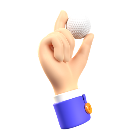 Hand Holding Golf Ball  3D Icon