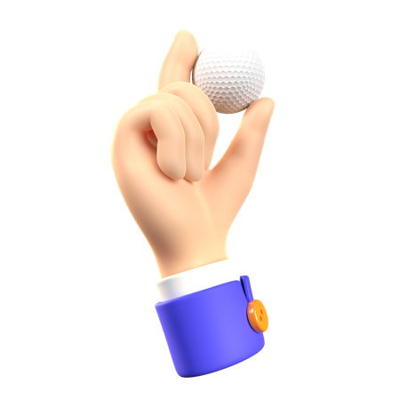 Hand Holding Golf Ball  3D Icon