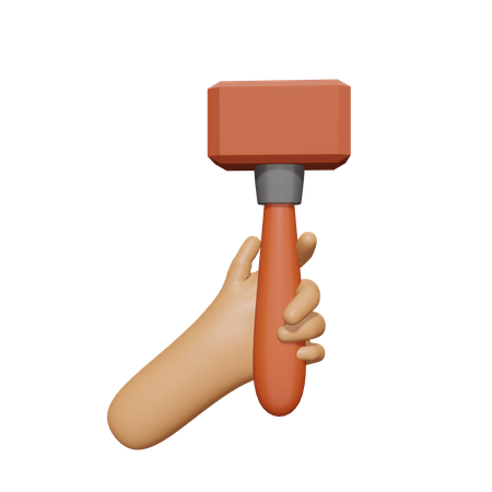 Hand Holding Hammer  3D Icon