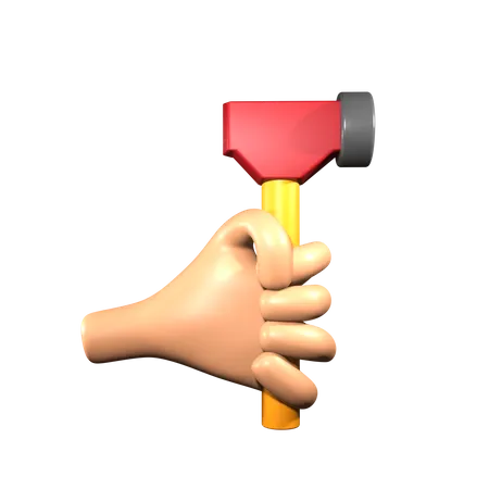 Hand Holding Hammer  3D Icon