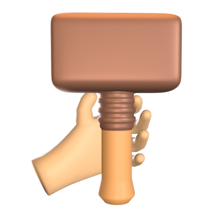 Hand Holding Hammer  3D Icon