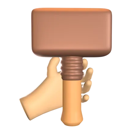 Hand Holding Hammer  3D Icon