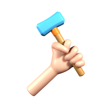 Hand Holding Hammer  3D Icon