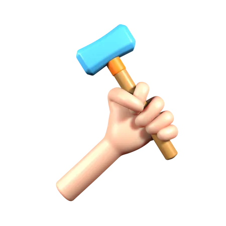 Hand Holding Hammer  3D Icon