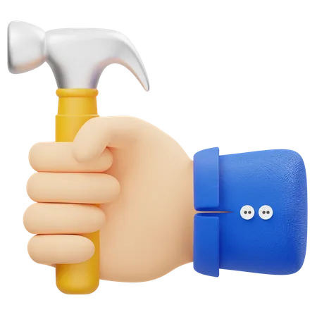 Hand Holding Hammer  3D Icon