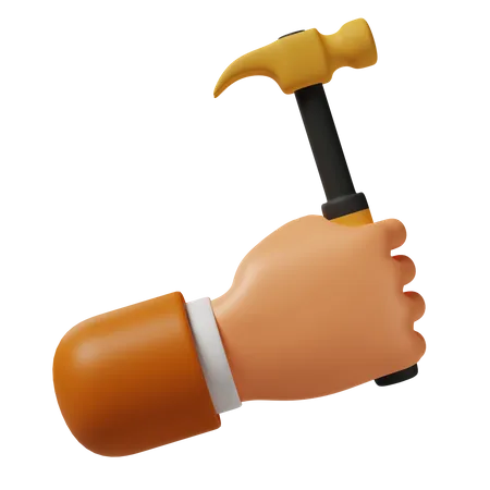 Hand Holding Hammer  3D Icon