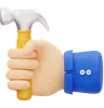 Hand Holding Hammer