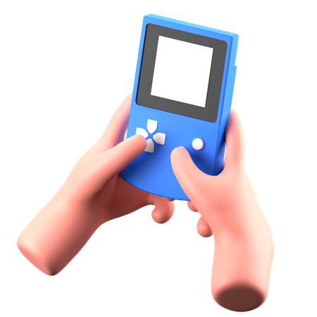 Hand Holding Handheld Console  3D Icon