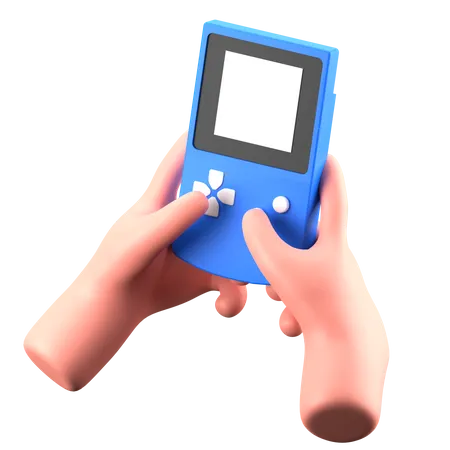 Hand Holding Handheld Console  3D Icon