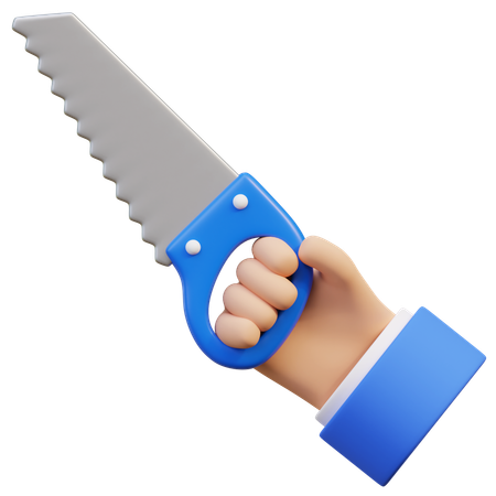 Hand Holding Handsaw  3D Icon