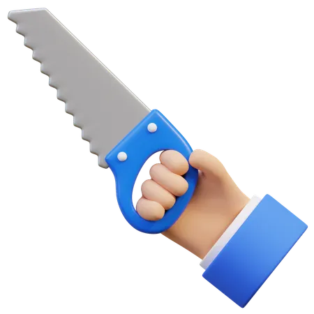 Hand Holding Handsaw  3D Icon