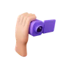 Hand Holding Handycam