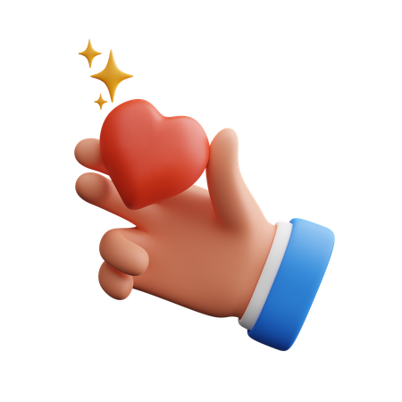Hand holding heart  3D Icon