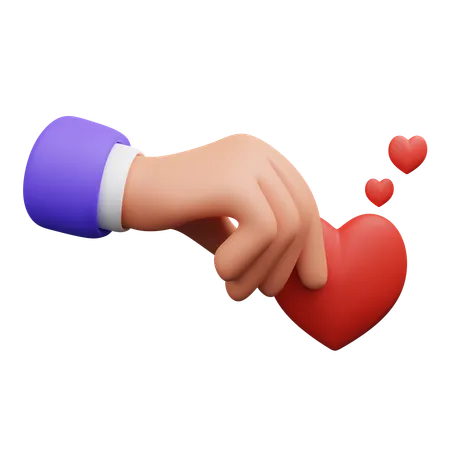 Hand holding heart  3D Icon