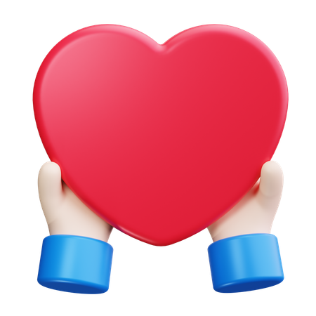 Hand Holding Heart  3D Icon