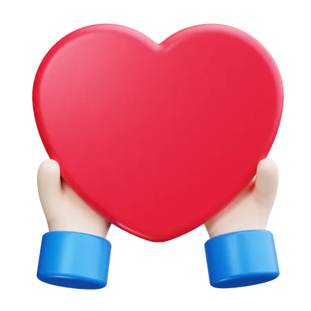 Hand Holding Heart  3D Icon