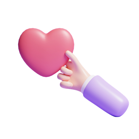 Hand Holding Heart  3D Icon