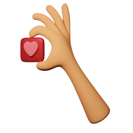 Hand Holding Heart  3D Icon