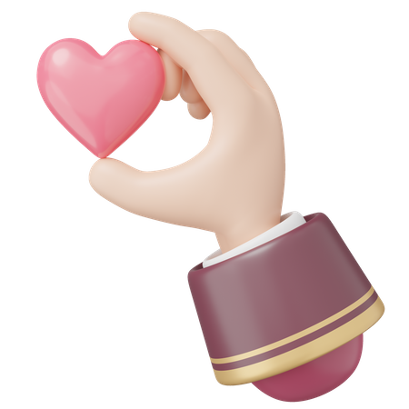 Hand Holding Heart  3D Icon