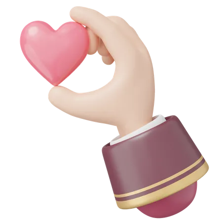 Hand Holding Heart  3D Icon