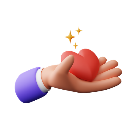 Hand Holding Heart  3D Icon