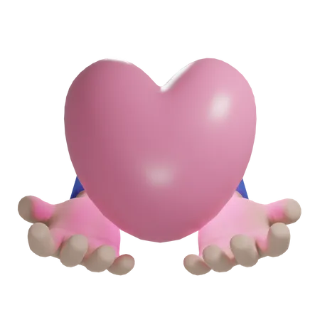 Hand Holding Heart  3D Icon