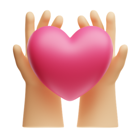 Hand Holding Heart  3D Icon