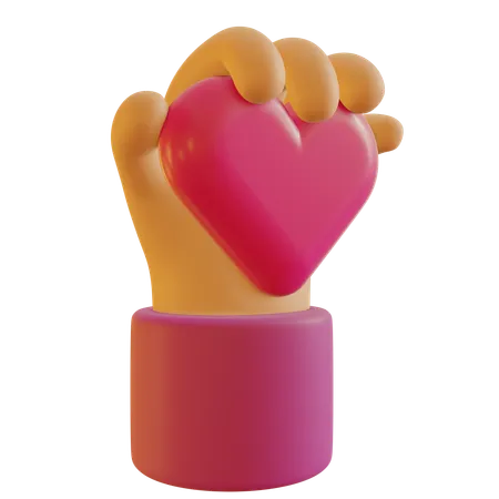 Hand Holding Heart  3D Icon