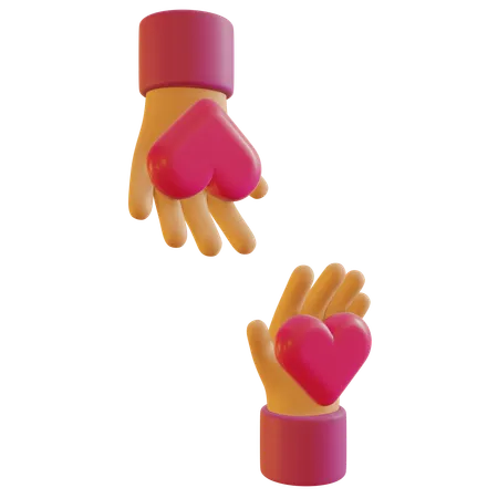 Hand Holding Heart  3D Icon