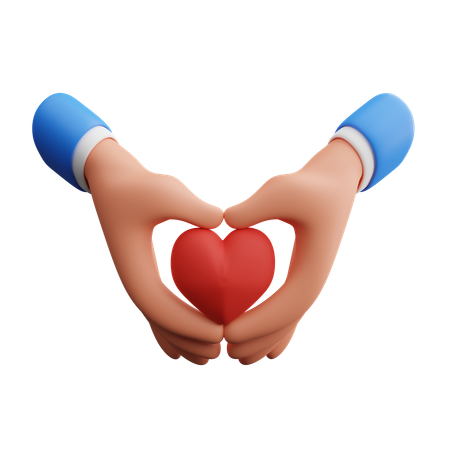 Hand Holding Heart  3D Icon