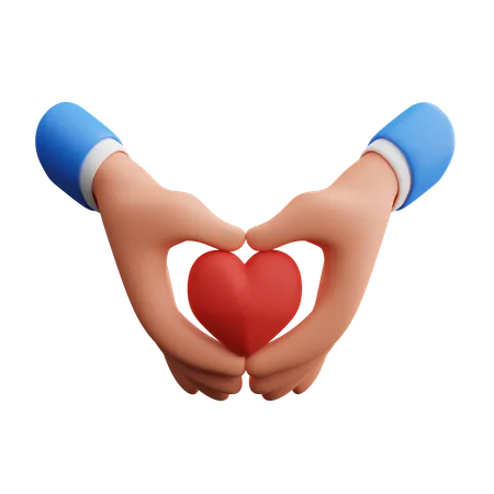 Hand Holding Heart  3D Icon