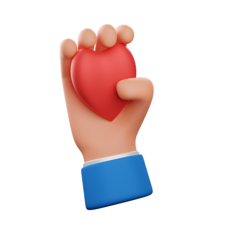 Hand holding heart  3D Icon