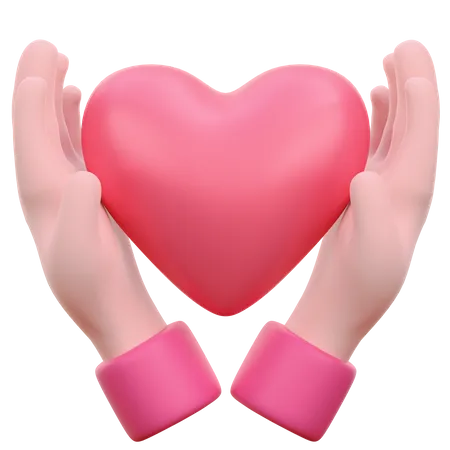 Hand Holding Heart  3D Icon