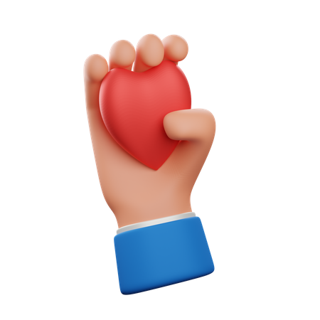 Hand holding heart  3D Icon