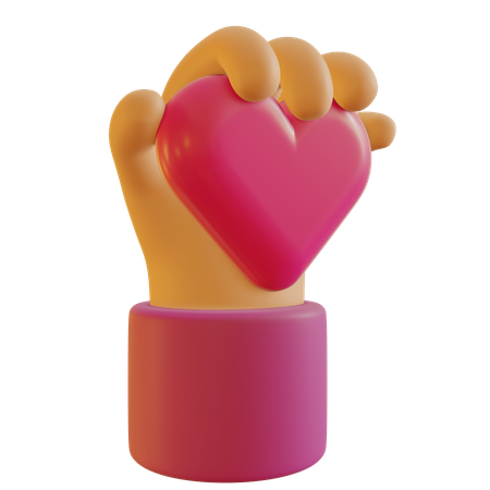 Hand Holding Heart  3D Icon