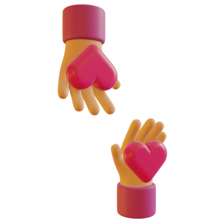Hand Holding Heart  3D Icon